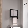 Vynxaria 19.7" H x 17.7" W Mirror Medicine Cabinet with Towel Rack, One Door and Two Interior Shelves for Bathroom or Kitchen Storage - 2 of 4
