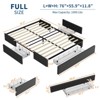 Full/Queen/King Size Bed Frame with 3 Storage Drawers, Fabric Upholstered Platform Bed, Wooden Slats Support, No Box Spring Needed - 2 of 4
