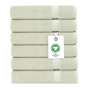 Delara 100% Organic Cotton Soft, Quick Dry & Ultra-Absorbent Wash Cloth (Pack of 6) - 1 of 4