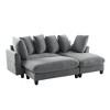 YOOCOZZ Upholstered Sectional Sofa L-shaped Sofa with Ample Storage Space,Movable Ottoman and Six Throw Pillows - 4 of 4