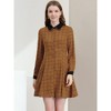 Allegra K Women's Peter Pan Collar Long Sleeve Plaid Shirt Dress - 4 of 4