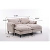 LIVAREEmlen U-Shaped Sofa with Footstools with Storage, Beige Sofa for Living Room/Bedroom/Office/Small Space 2-Seater Combination Sofa - 3 of 4