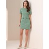 INSPIRE CHIC Women's Work Short Sleeve Vintage Houndstooth Pencil Sheath Dress - 4 of 4