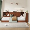 Twin Size L-shaped Daybed with Storage Bookcase and Upholstered Headboard - 2 of 4