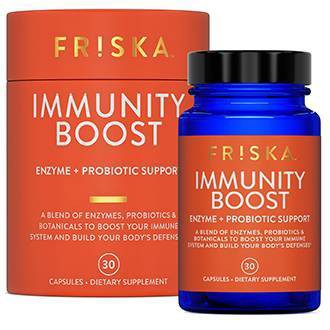 FRISKA Immunity Boost Digestive Enzyme and Probiotics Supplement with Elderberry, Vitamin C and Echinacea - 30ct
