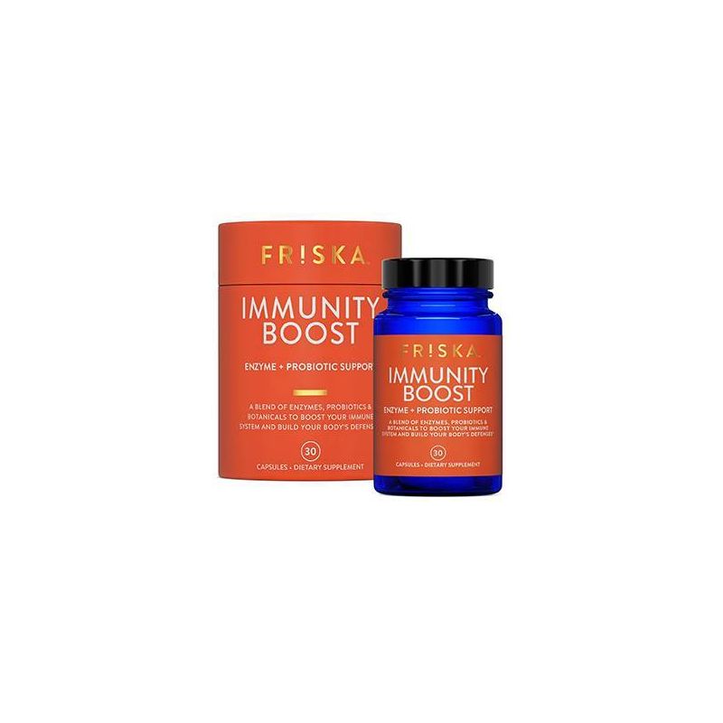 FRISKA Immunity Boost Digestive Enzyme and Probiotics Supplement with Elderberry, Vitamin C and Echinacea - 30ct, 1 of 12