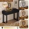 Vanity Makeup Desk with HD Round Mirror, 40" Small Modern Black Vanity Desk, Dressing Table with 2 Drawers, Girls Compact Vanity Desk for Bedroom - 3 of 4