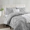 Nestl 3 Piece Pinch Pleated Duvet Cover Set, Double Brushed Pintuck Duvet Cover with Button Closure and Pillow Shams - 2 of 4