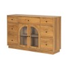 Large Dark 2-Door 7-Drawer Cabinet with Storage, Ideal for Living Room, Dining Room, or Entryway - 4 of 4