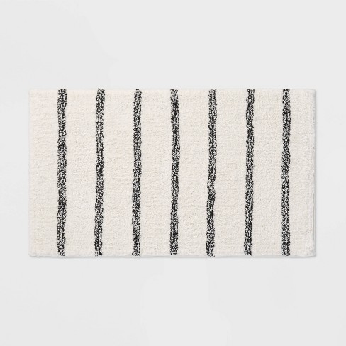 Striped Bath Rug White/Black - Opalhouse™