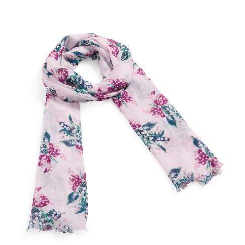 Vera Bradley Women's Rayon Soft Fringe Scarf Happiness Returns Pink : Target