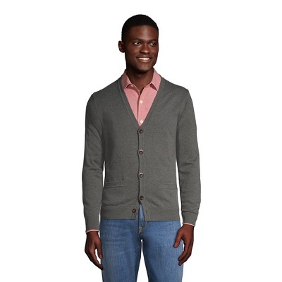 Lands' End Men's Classic Fit Supima Cotton Cardigan Sweater - Small ...
