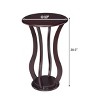 Vynxaria Cherry Round Accent Table with Faux Marble Top - Elegant & Artistic Design - 3 of 4