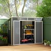 Outsunny 8' x 4' Resin Outdoor Storage Shed, Plastic Shed with Floor, Window, Lockable Doors and Vents, Gray - 2 of 4