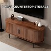PAGED Wood TV Stand Vintage Entertainment Console with Two Open Shelves, TV Console for Living Room - 2 of 4