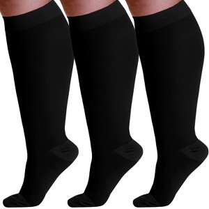 Absolute Support Unisex 20–30mmHg Firm Graduated Compression Socks, Knee High, 3-Pack – Medical Support, Varicose Veins & Swelling Relief, A501-3 - 1 of 4