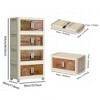 19.69" Plastic Foldable 4-Tier Side Storage Cabinet with Magnetic Door and Wheels for Home, Closet, Kitchen - 3 of 4