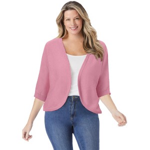 Woman Within Rib Trim Cardigan Shrug - 1 of 4