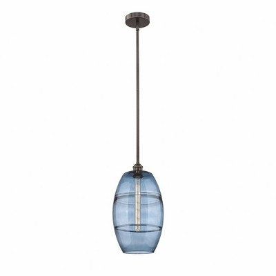 Vaz - 1 Light Stem Hung Mini Pendant In Industrial Style-18 Inches Tall and 10 Inches Wide