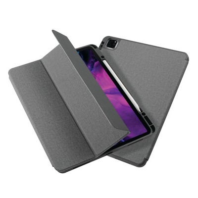 Insten - Soft TPU Tablet Case For iPad Pro 12.9" 2020, Multifold Stand, Magnetic Cover Auto Sleep/Wake, Pencil Charging, Gray