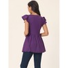 Seta T Women's Ruffle Cap Sleeve Flowy Hide Belly V Neck Babydoll Tunics T-Shirt - 4 of 4