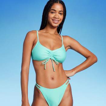 Women's Beaded Wrap Bralette Bikini Top - Wild Fable™ Bright Blue XXS