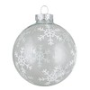 Northlight 4 ct Gray and Clear Glass Ball Hanging Christmas Ornaments 3.25-Inch (80mm) - 4 of 4