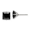 Chisel Stainless Steel Polished 8mm Black Square Cubic Zirconia Stud Earrings - 2 of 4