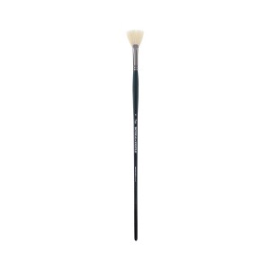 Creative Mark Imperial Professional Chungking Hog Bristle Brush - Fan , Handmade Long Handle Oil Paint Brushes for Artists, Nickel-Plated Brass - 1 of 4