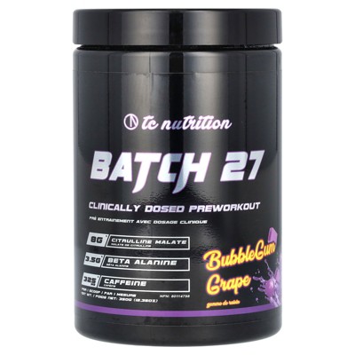 TC Nutrition Batch 27, Clinically Dosed Preworkout, Bubblegum Grape, 12.35 oz (350 g)