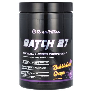 TC Nutrition Batch 27, Clinically Dosed Preworkout, Bubblegum Grape, 12.35 oz (350 g) - 1 of 2