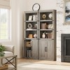 5-Tier Wooden Bookshelves with Cabinet Doors and Bookcases with Doors Floor Bookshelves and Office Storage Cabinets - 4 of 4