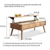 47" Modern Lift-Top Solid Wood Coffee Table with Storage, Rectangular Elevating Center Table for Living Room or Home Office-Panipeachy - 4 of 4