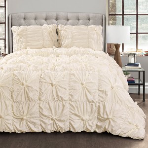 Ivory Bella Comforter Set (King) - Lush Decor