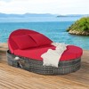 Mshliw Outdoor Patio Round Daybed, Sun Bed with Adjustable Backrests, Rattan Lounger with Cushions and Pillows for Backyard, Poolside, and Garden - 2 of 4