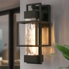 DORESshop 1-Light Matte Black Outdoor Wall Lantern Sconce with Clear Glass, T10 LED Bulbs Included(2-Pack) - 2 of 4