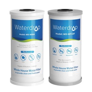 Waterdrop Whole House Water Filter, Carbon Filter, Reduce Iron & Manganese Filter Cartridge, Replacement for GE GXWH40L, FXHTC, Ispring, 5 Micron - 1 of 4