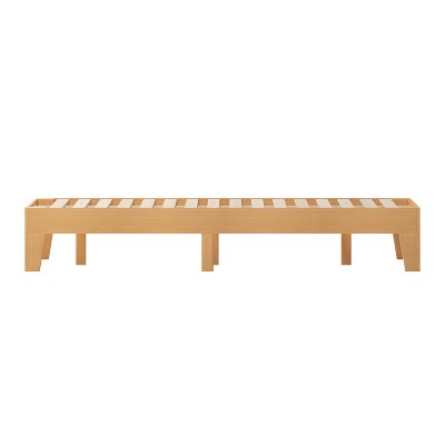 Twin Natural Pine Wood Platform Bed Frame with Slats