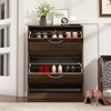 Famapy Vintage Wooden Shoe Cabinet with Adjustable Shelves,Thickened Panels & Bottom Waterproof,Space-Saving Flip Up Shoe Rack for Entryway/Bedroom - 3 of 4