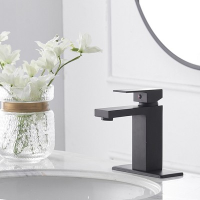 Matte Black Stainless Steel Single Handle Bathroom Faucet