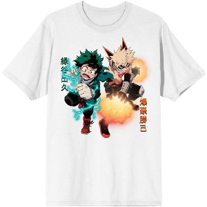 My Hero Academia Anime Cartoon Mens White Short Sleeve Graphic Tee - 1 of 1