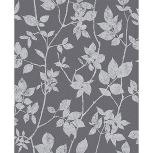 Luna Pepper Grey and Silver Leaves Trail Paste the Wall Wallpaper - 1 of 4