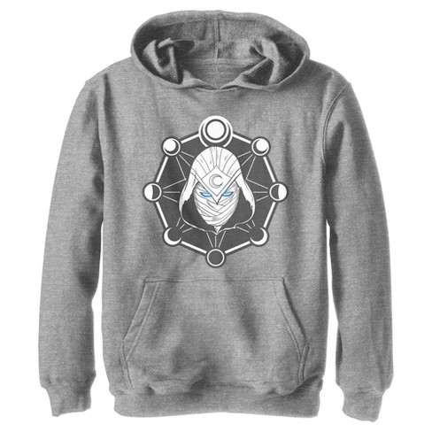 Boy s Marvel Moon Knight Mask And Moon Phases Pull Over Hoodie