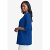 Jessica London Women's Plus Size Linen V-Neck Embroidered Tunic - 4 of 4