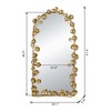 Wooakway 51.4"H 29.1"W Arch Iron Accent Wall Mirror Novelty Bathroom/Vanity Mirror with Golden Leaves - 3 of 4