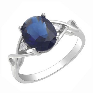 Birthstone Engagement Ring for Women by Ginger Lyne Sterling Silver Cubic Zirconia - 1 of 4