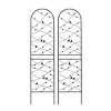 Gulches 2 Pack Metal Garden Trellis 86.7" x 19.7" Rustproof Trellis for Climbing Plants Outdoor Flower Support Bird Deco Black - 3 of 4