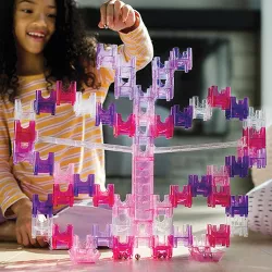 MindWare Q-BA-Maze: Sparkle Marble Run Builder Set – Ages 6 and Up - Over 140 Pieces Included