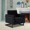 LeisureMod Lincoln Velvet Accent Arm Chair, Black Steel Frame - 2 of 4
