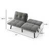 63" Convertible Velvet Sofa Bed,Modern Folding Twin Sleeper with Adjustable Backrest for Small Apartment Living Room-Baofuwish - 4 of 4